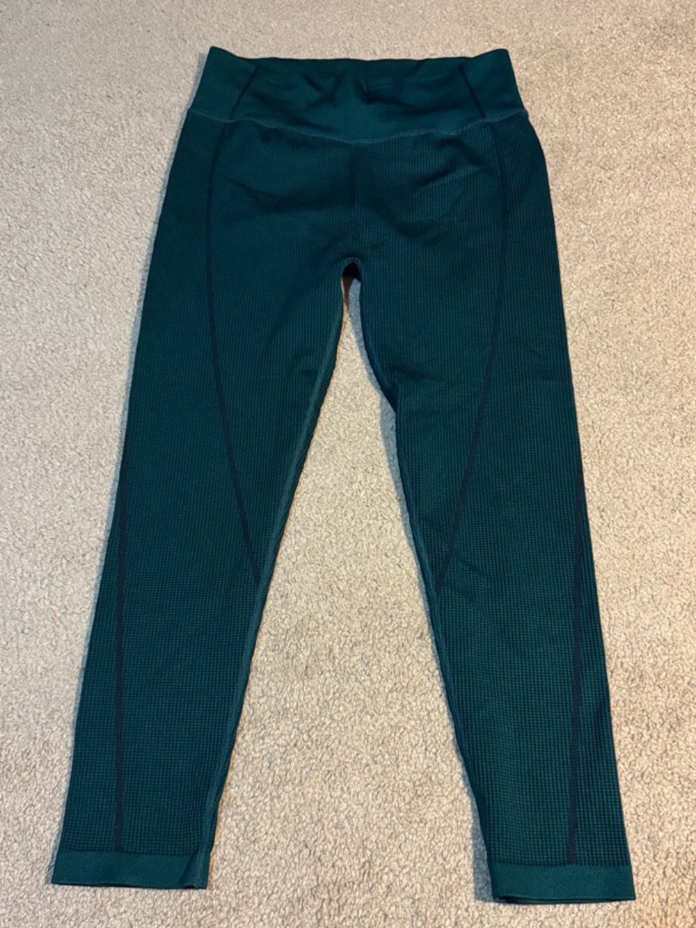 aerie Teal green Waffle-Knit High-Rise Leggings 24 inch length 28 inch waist (M)